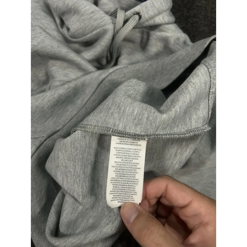 Polo Ralph Lauren Hoodie Men's Medium Gray Spellout Double Knit Pony Drawstrings